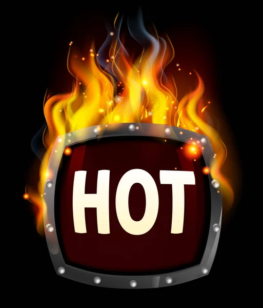 Hot Flaming Sign — Stock Vector