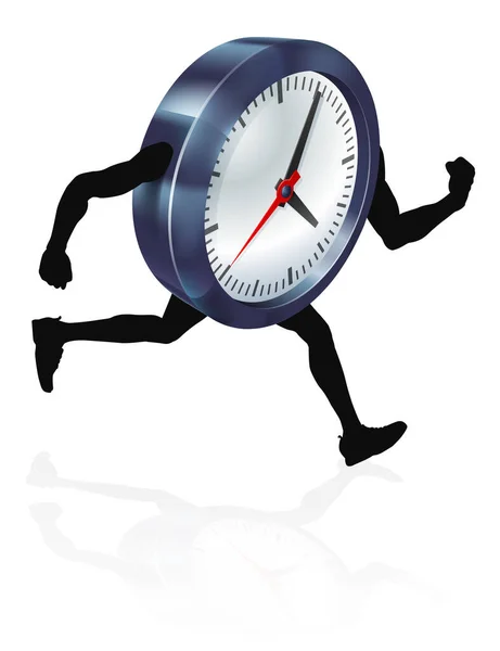 Running Time Concept Clock — Stock Vector