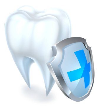 Tooth and Shield Protection Concept clipart
