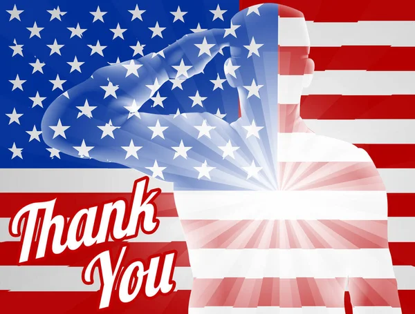 Veteranentag dank amerikanischer Flagge — Stockvektor