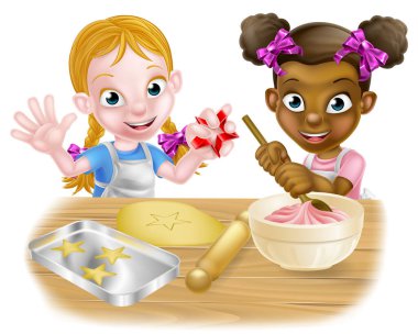 Kızlar Pasta Pişiriyor