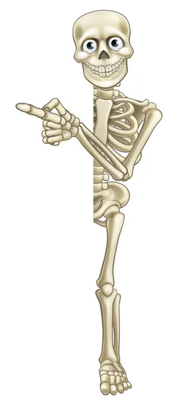 Мультфільм скелет вказуючи — стоковий вектор