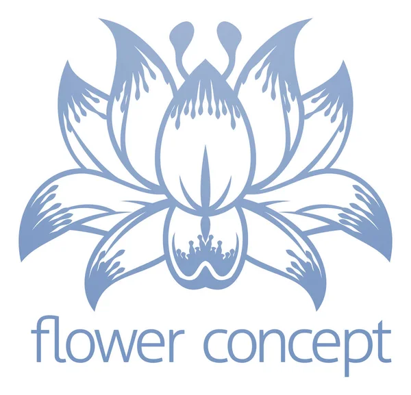Lotus Flower Floral Design Konzept Ikone — Stockvektor