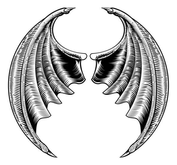 Bat eller Dragon Wings Design — Stock vektor