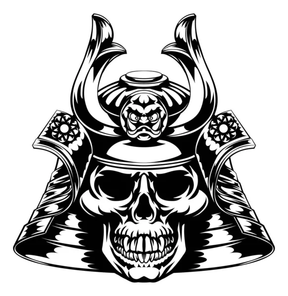 Skull Samurai Design — Stock Vector