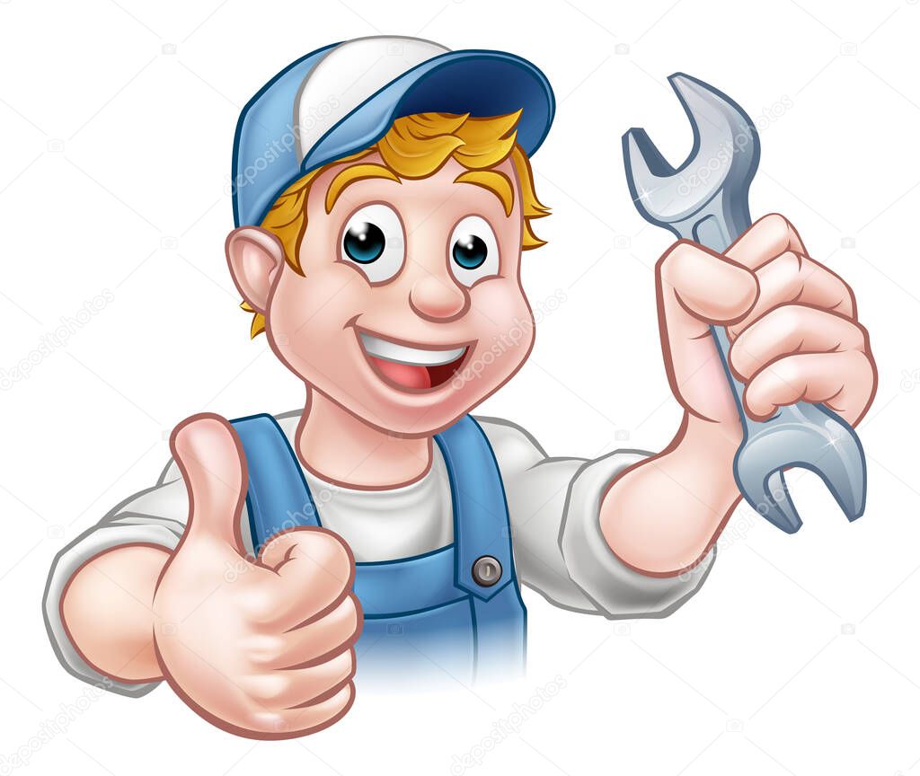 Plumber or Mechanic with Spanner
