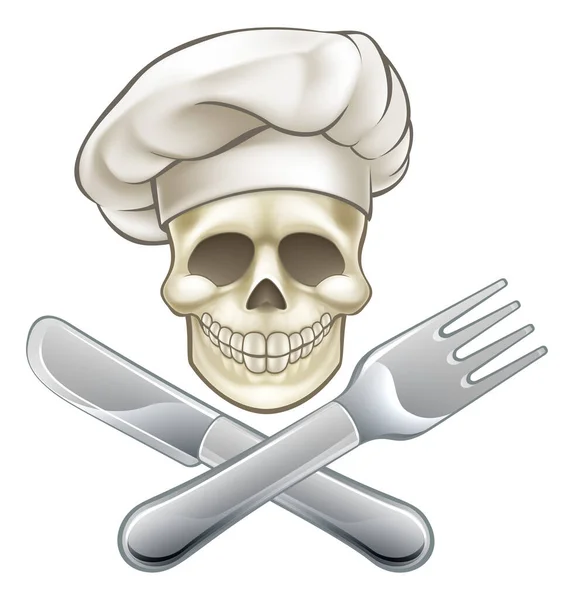 Pirate Crossbones Chef Cartoon — Stockvektor
