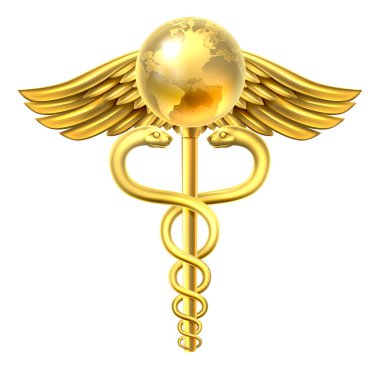 Caduceus Globe Medical Symbol Concept clipart