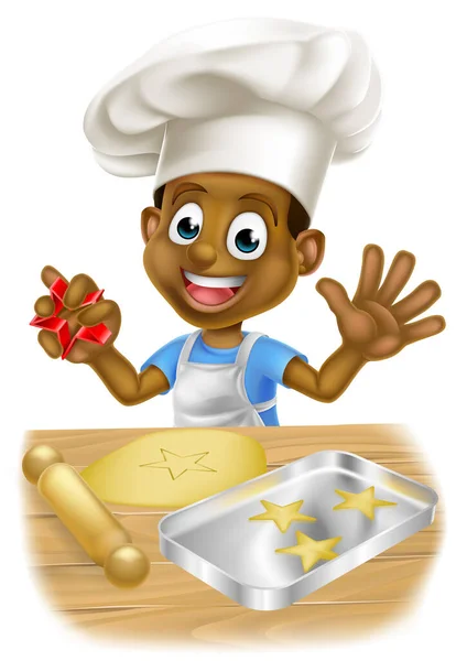 Cartoon Child Chef Baking — стоковый вектор