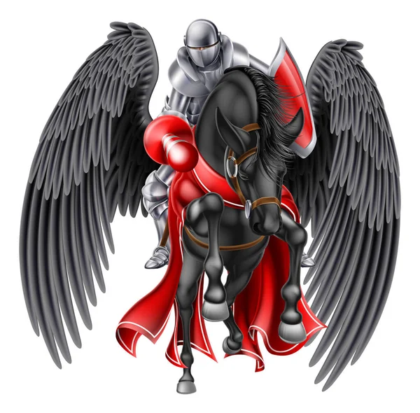 Pegasus Ridder Illustratie — Stockvector