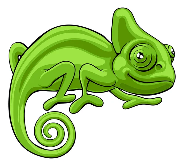 Personaje de dibujos animados camaleón — Vector de stock