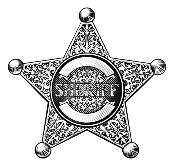 Distintivo da estrela do xerife — Vetor de Stock