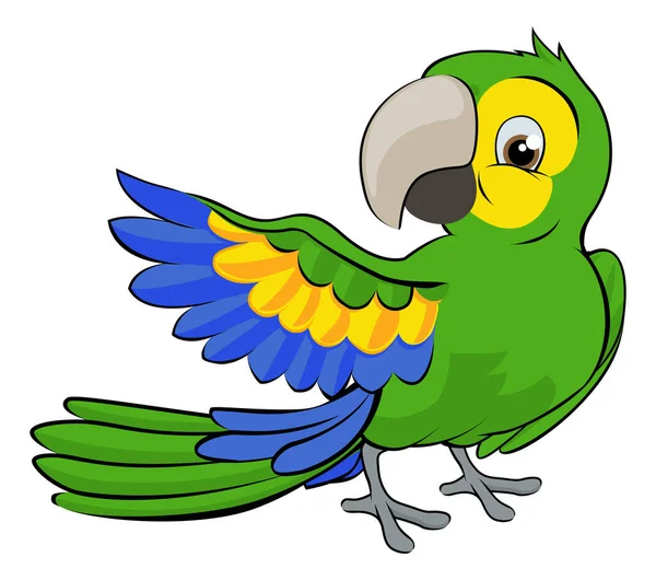 Cartoon Parrot Mascotte — Vettoriale Stock