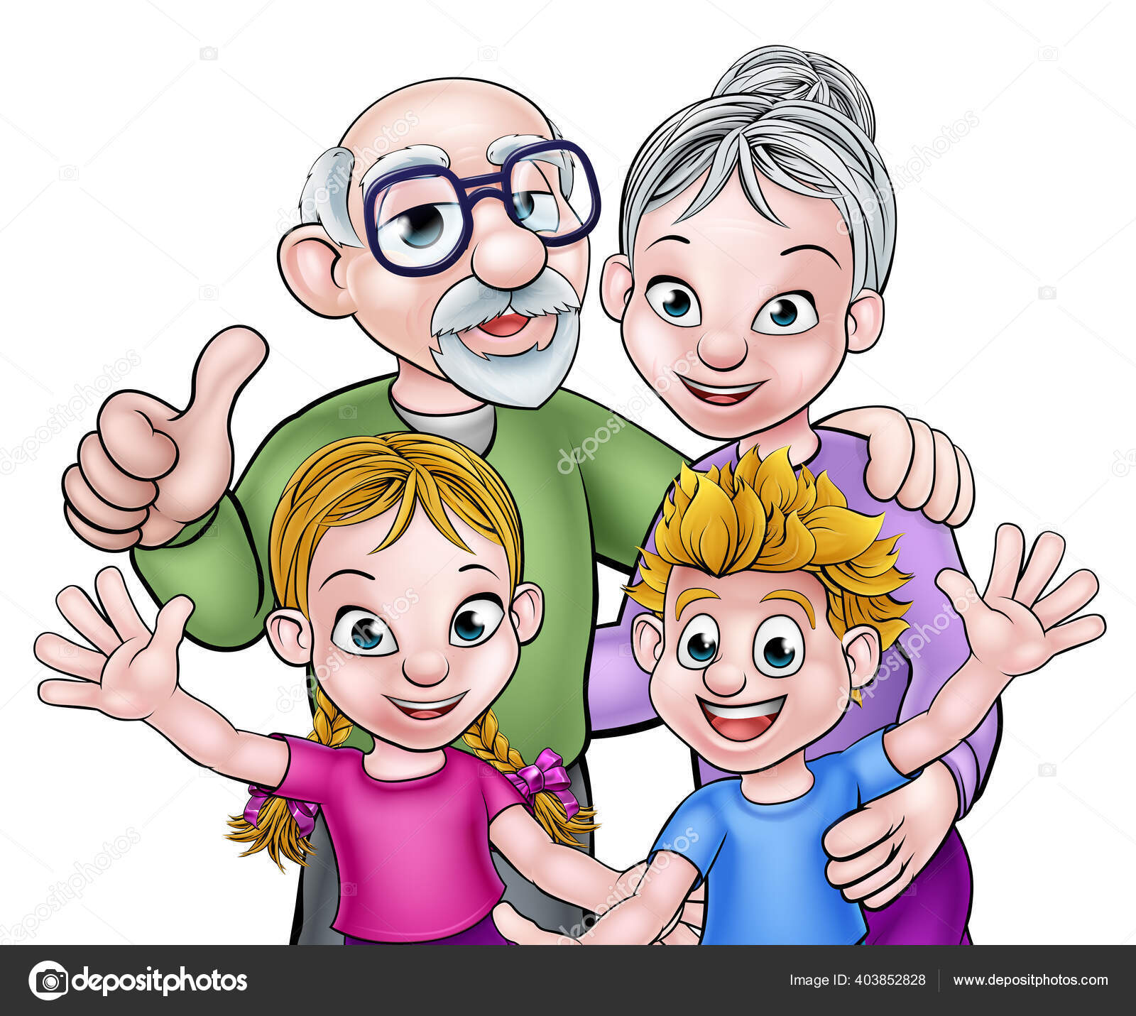 Children and Grandparents Cartoon Characters Stock Vector Image by ©Krisdog  #403852828