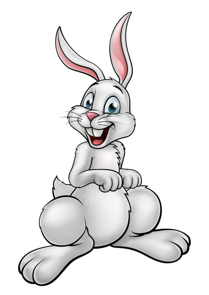 Cartoon White Bunny Rabbit — Stockvektor