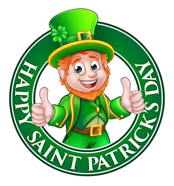 Desenhos animados Leprechaun St Patricks sinal do dia — Vetor de Stock