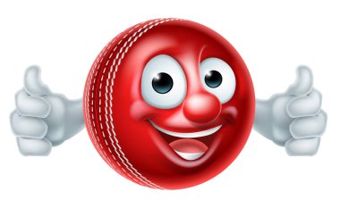 Cartoon Cricket Ball Character clipart