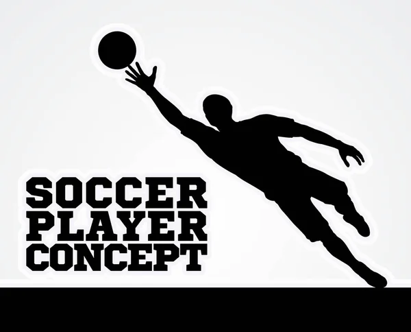 Concept Silhouette Soccer Football Player — Stock Vector