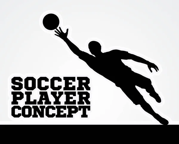 Concept Silhouette Football Joueur de football — Image vectorielle