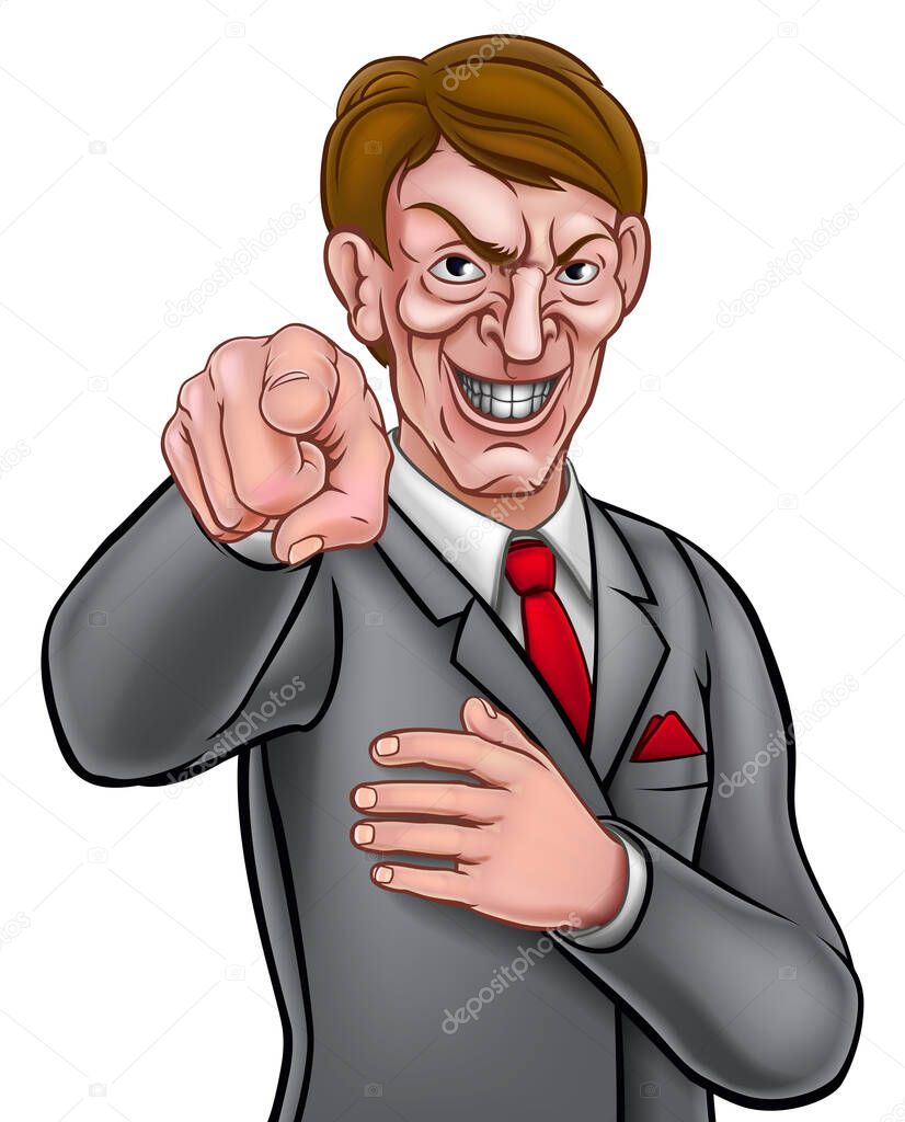 Evil Pointing Businessman