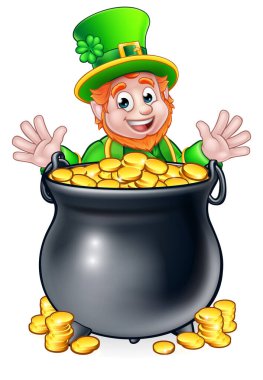 Pot of Gold Saint Patricks Day Leprechaun clipart
