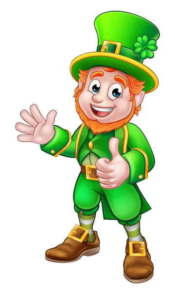 Polegares para cima Leprechaun St Patricks Personagem Dia —  Vetores de Stock