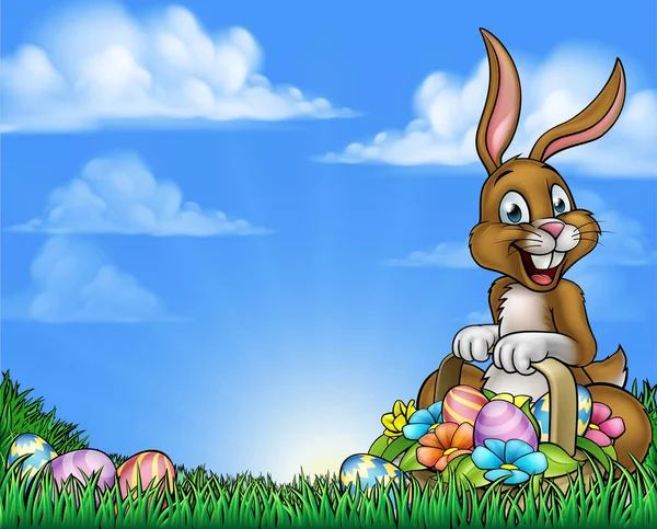 Easter Bunny i jaj tle — Wektor stockowy