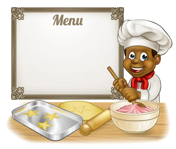 Black Baker or Pstry Chef Menu Sign — стоковий вектор