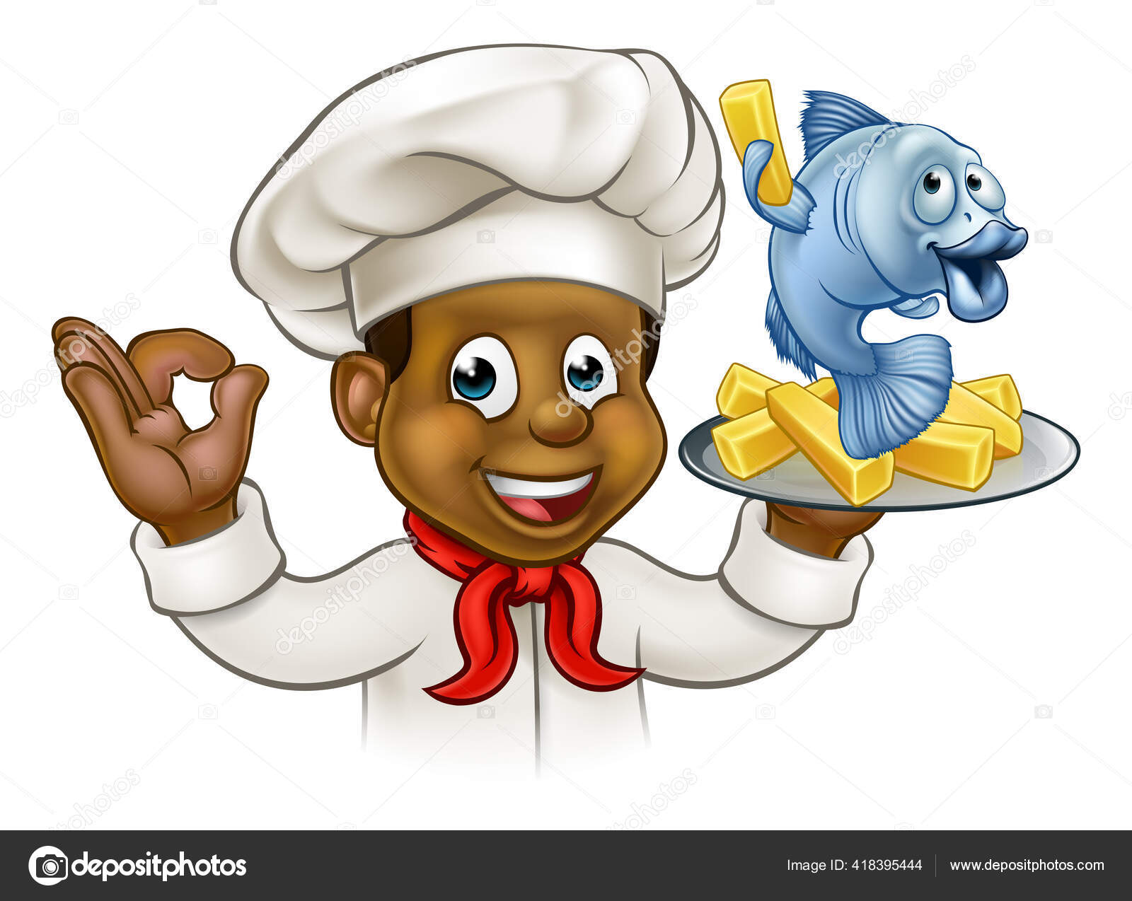 Ikan Dan Kentang Goreng Stok Vektor