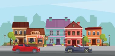 Tarihi şehir manzara. Vektör çizim.