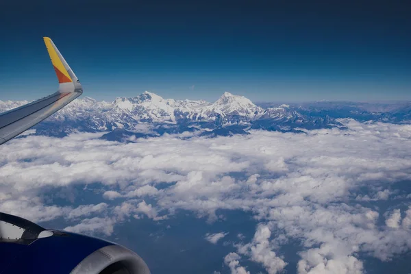 Grzbietu Himalajów Mount Everest Ptaka Samolotu Nepalu Stronie Kraju — Zdjęcie stockowe