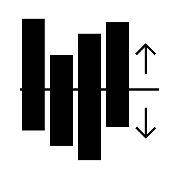 Ikona Wektor Wykres Glify — Wektor stockowy
