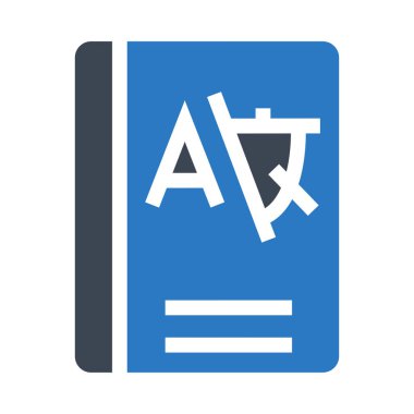 Dil kitap Glifler çift renk simgesini