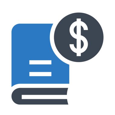 Doları kitap Glifler çift renk simgesini