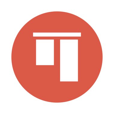 Üste Hizala Glifler renk düz simgesi