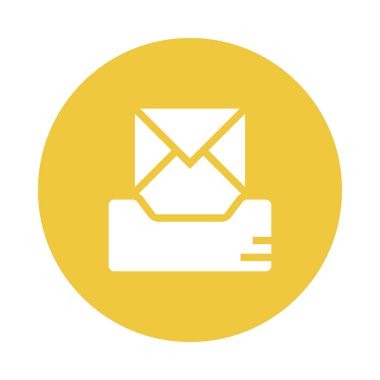 gelen kutusu Glifler renk düz simgesi