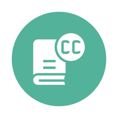 telif hakkı kitap Glifler renk düz simgesi