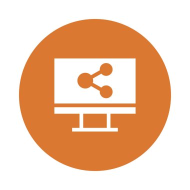 Ağ Glifler renk düz simgesi