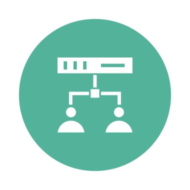 Ağ Glifler renk düz simgesi