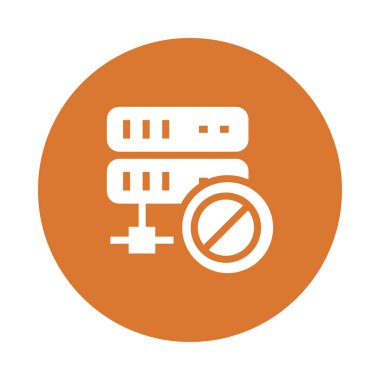 yasağı sunucu Glifler renk düz simgesi