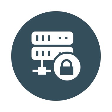 kilit sunucu Glifler renk düz simgesi