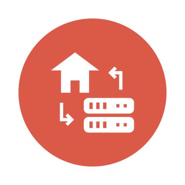 ev sunucusu Glifler renk düz simgesi