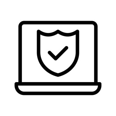 dizüstü bilgisayar güvenlik satırı vektör simgesi