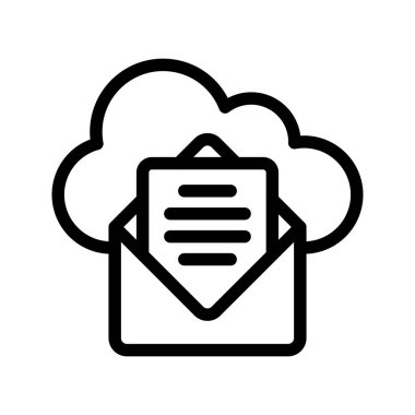 bulut posta çizgi vektör simgesi