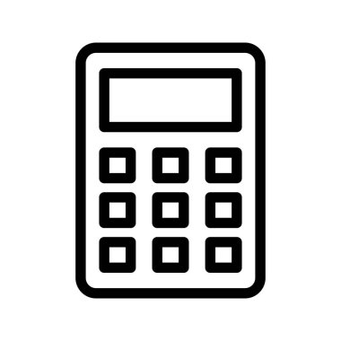 hesap makinesi çizgi vektör simgesi
