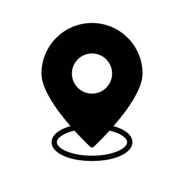 konumu PIN glif vektör simgesi