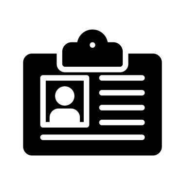 Kimlik kartı glif vektör simgesi