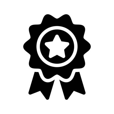 Kalite glif vektör simgesi