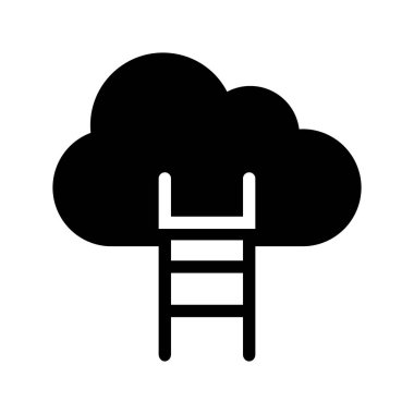 bulut styre glif vektör simgesi