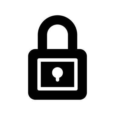 Güvenlik kilit glif vektör simgesi